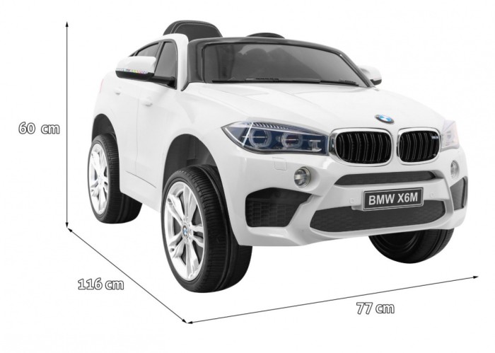 BMW X6M Elektryczne Autko dla dzieci, Biały SUV + Pilot-2 6910 