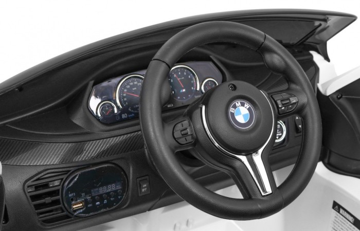 BMW X6M Elektryczne Autko dla dzieci, Biały SUV + Pilot-9 6910 