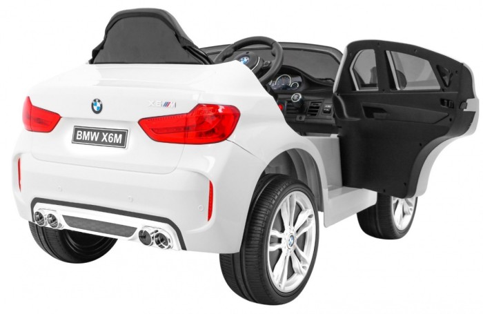 BMW X6M Elektryczne Autko dla dzieci, Biały SUV + Pilot-12 6910 