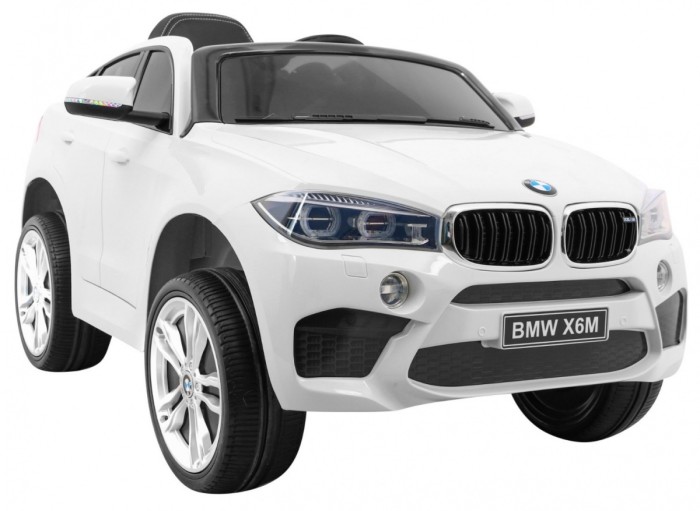 BMW X6M Elektryczne Autko dla dzieci, Biały SUV + Pilot-15 6910 