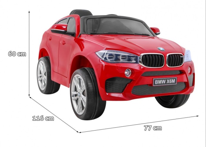 BMW X6M Elektryczne Autko dla dzieci, Czerwony SUV + Pilot-2 6914 
