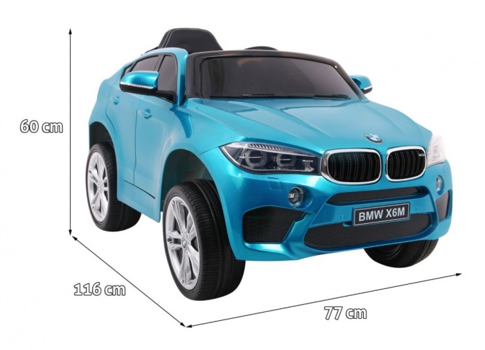 BMW X6M Elektryczne Autko, SUV dla dzieci Lakier Niebieski + Pilot-2 6915 