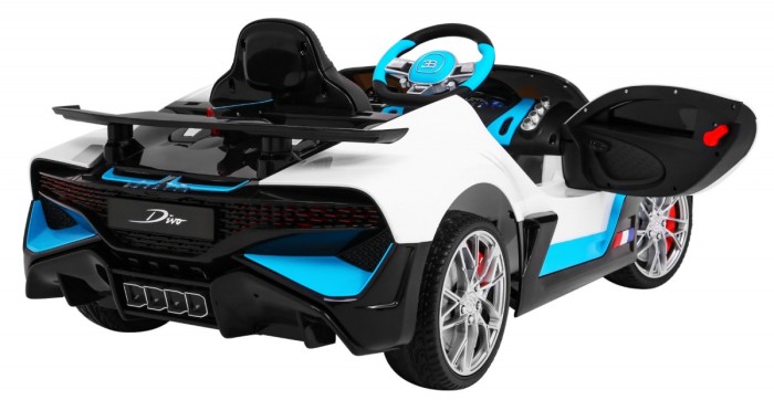 Bugatti Divo Autko na akumulator dla dzieci Biały + Pilot + EVA + Wolny Start + LED MP3-8 6916 