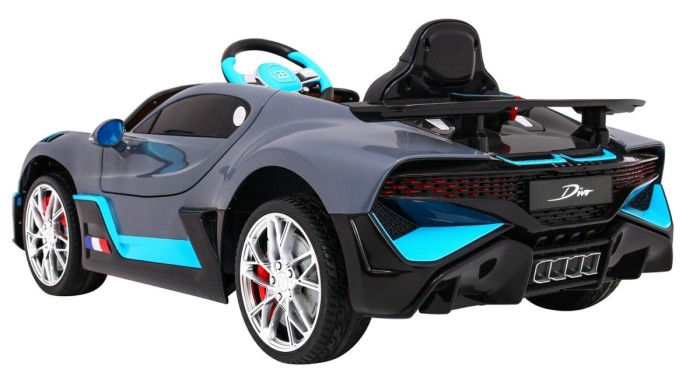 Bugatti Divo Autko na akumulator dla dzieci Szary + Pilot + EVA + Wolny Start + LED MP3-4 6917 