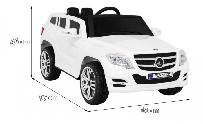 Autko City Rider dla dzieci Biały + Pilot + Regulacja kierownicy + Wolny Start + MP3 USB + LED-2 6924 