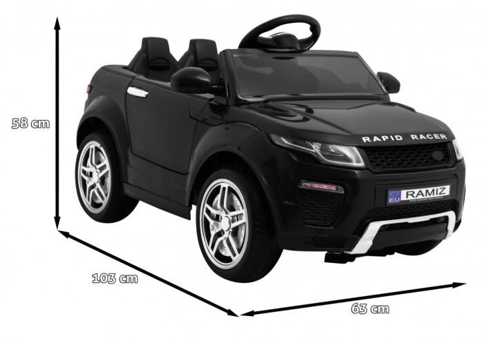 Autko Rapid Racer elektryczne dla dzieci, Czarny SUV + Pilot-2 6931 