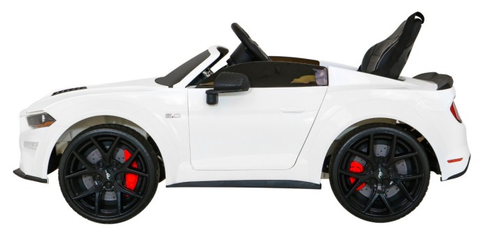 Autko Ford Mustang GT na akumulator dla dzieci Biały + Regulacja siedzenia + Audio LED + EVA + Wolny Start-3 6938 