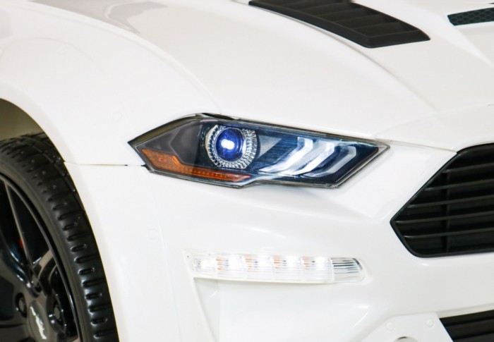Autko Ford Mustang GT na akumulator dla dzieci Biały + Regulacja siedzenia + Audio LED + EVA + Wolny Start-14 6938 
