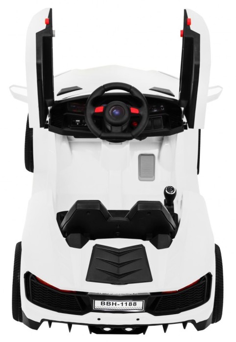 Autko Future na akumulator dla dzieci Biały + Pilot + Wolny Start + MP3 USB + LED-7 6952 