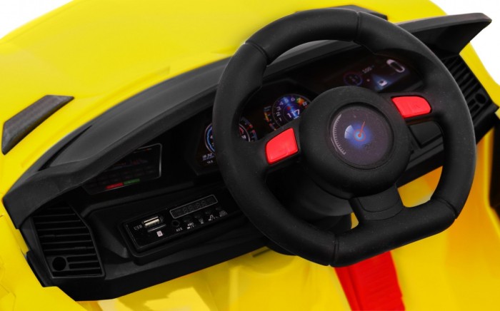 Autko Future na akumulator dla dzieci Żółty + Pilot-10 6954 