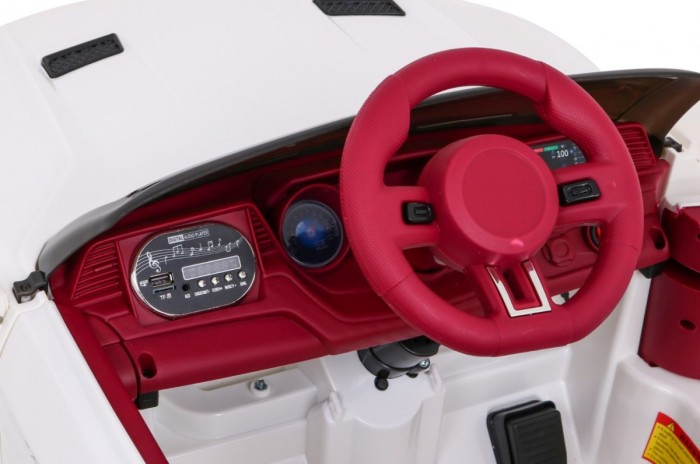 Autko GT Sport na akumulator dla dzieci Biały + Pilot + Wolny Start + Bagażnik + MP3 LED-10 6959 