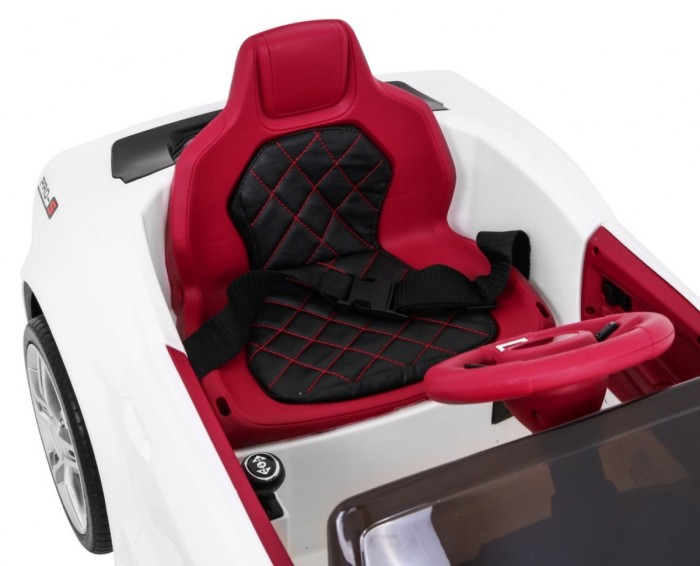 Autko GT Sport na akumulator dla dzieci Biały + Pilot + Wolny Start + Bagażnik + MP3 LED-13 6959 