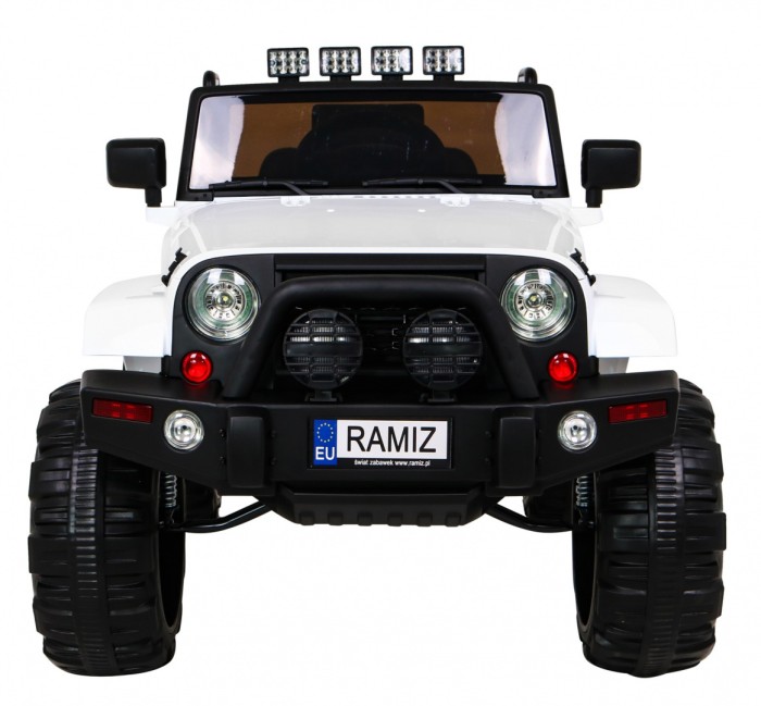 Auto na akumulator All Terrain dla dzieci Biały Terenówka typu jeep + Pilot + Światła Dźwięki-3 6962 