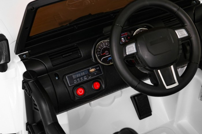 Auto na akumulator All Terrain dla dzieci Biały Terenówka typu jeep + Pilot + Światła Dźwięki-6 6962 