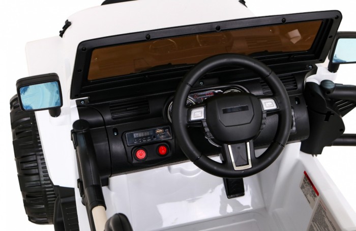 Auto na akumulator All Terrain dla dzieci Biały Terenówka typu jeep + Pilot + Światła Dźwięki-9 6962 