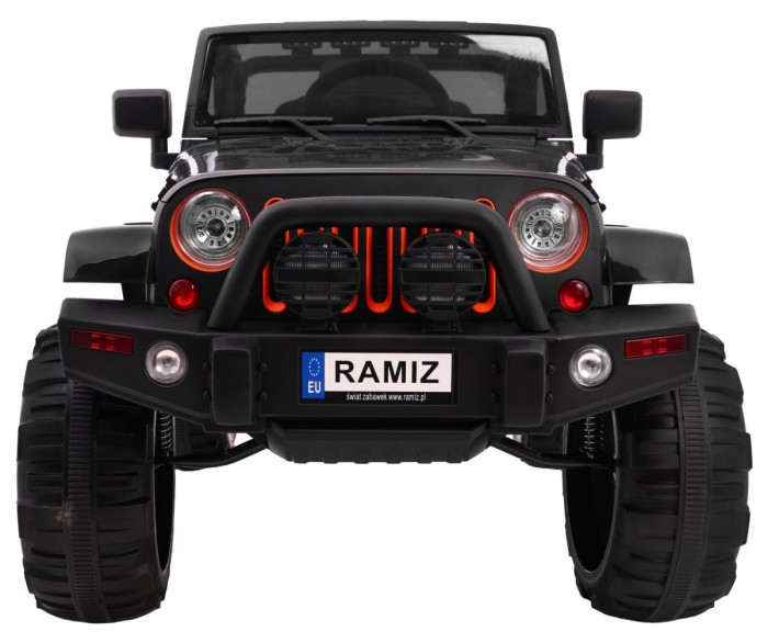 Auto na akumulator All Terrain dla dzieci Czarny Terenówka typu jeep + Pilot + Światła Dźwięki-4 6963 