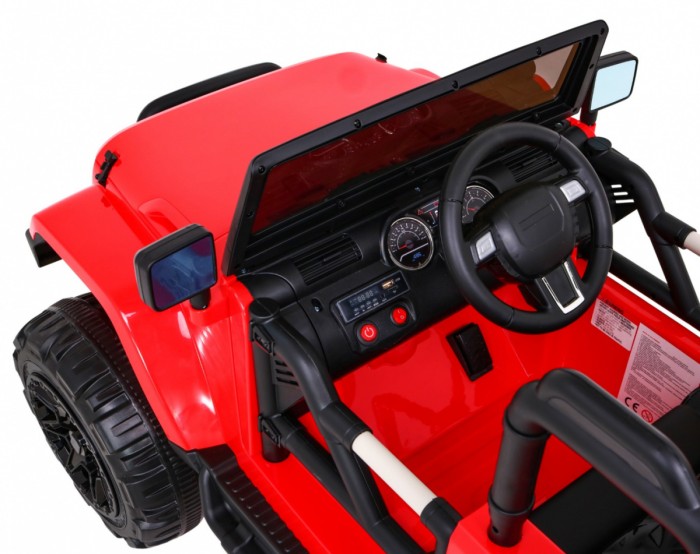 Auto na akumulator All Terrain dla dzieci Czerwony Terenówka typu jeep + Pilot + Światła Dźwięki-6 6964 