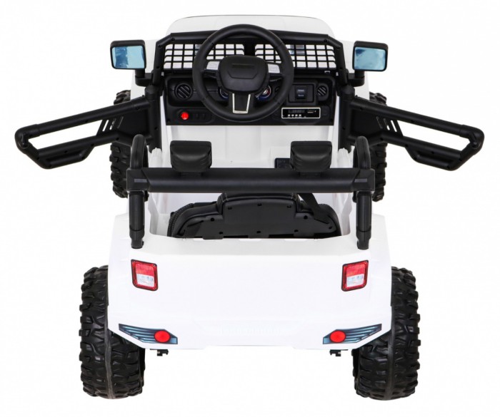 Autko Jeep Dark Night na akumulator dla dzieci Biały + Wolny Start + EVA + Audio LED-7 6965 