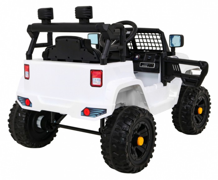 Autko Jeep Dark Night na akumulator dla dzieci Biały + Wolny Start + EVA + Audio LED-8 6965 