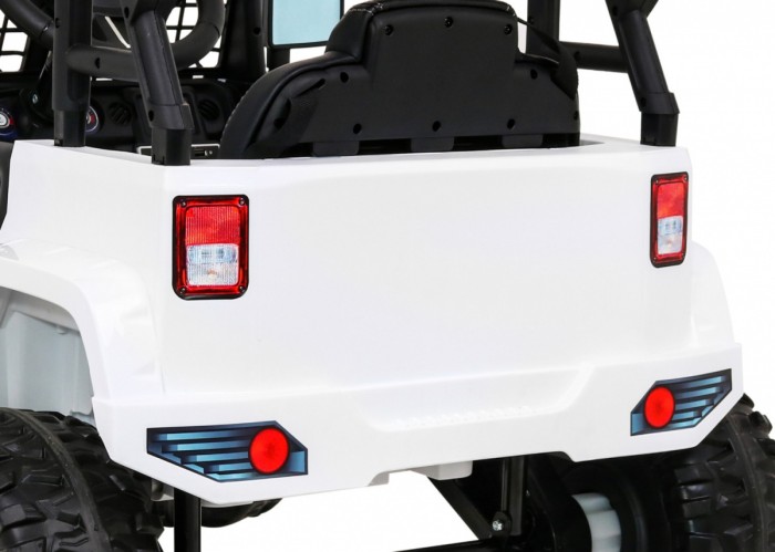 Autko Jeep Dark Night na akumulator dla dzieci Biały + Wolny Start + EVA + Audio LED-12 6965 