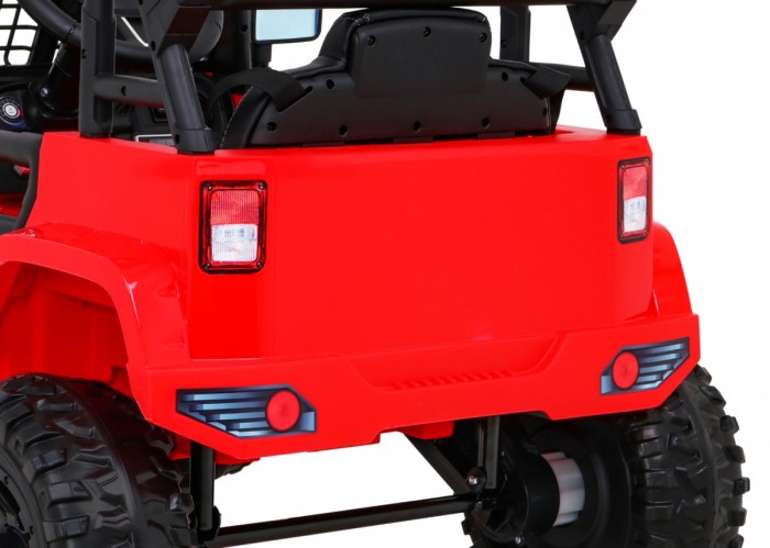 Autko Jeep Dark Night na akumulator dla dzieci Czerwony + Wolny Start + EVA + Audio LED-12 6967 