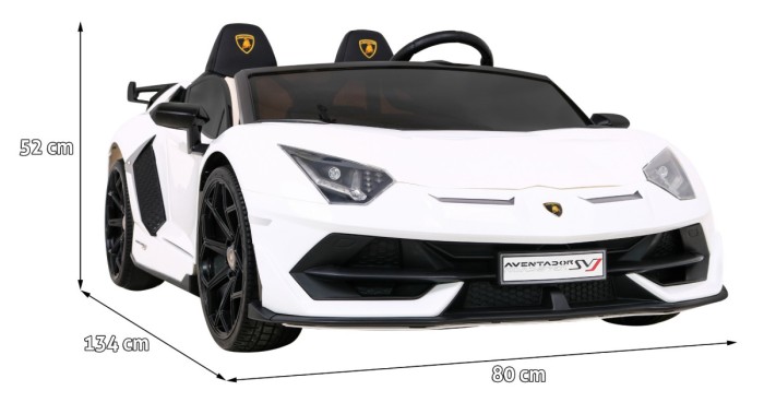 Lamborghini SVJ DRIFT dla 2 dzieci Biały + Funkcja driftu + Pilot-2 6972 