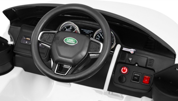 Land Rover Discovery dla dzieci Biały + Pilot + 5-pkt pasy + Regulacja siedzenia + EVA + MP3 LED-9 6974 