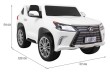 Lexus LX570 Autko 2-osobowe dla dzieci Biały + Pilot + Koła EVA + Radio MP3 + LED-2 6984 