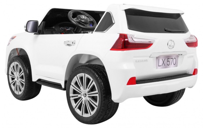 Lexus LX570 Autko 2-osobowe dla dzieci Biały + Pilot + Koła EVA + Radio MP3 + LED-5 6984 