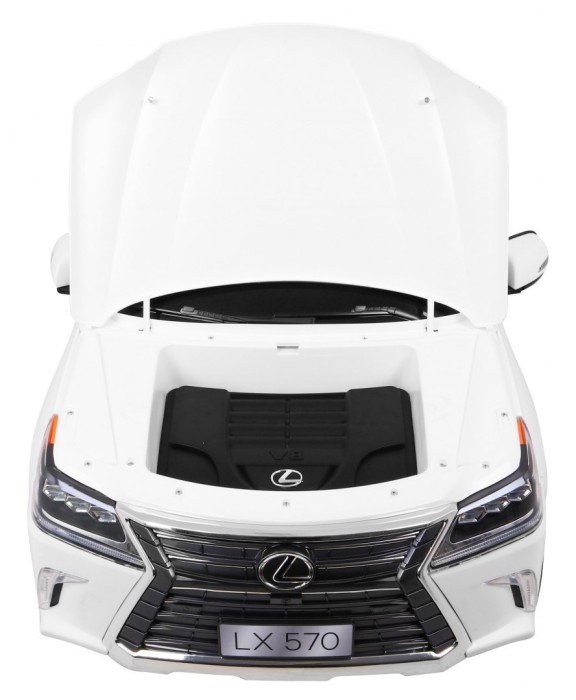 Lexus LX570 Autko 2-osobowe dla dzieci Biały + Pilot + Koła EVA + Radio MP3 + LED-13 6984 