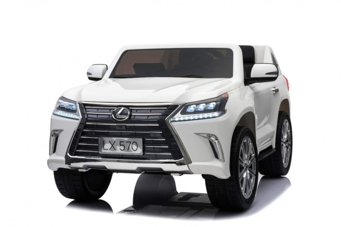 Lexus LX570 Autko 2-osobowe dla dzieci Biały + Pilot + Koła EVA + Radio MP3 + LED-14 6984 