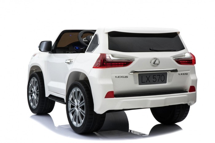 Lexus LX570 Autko 2-osobowe dla dzieci Biały + Pilot + Koła EVA + Radio MP3 + LED-16 6984 
