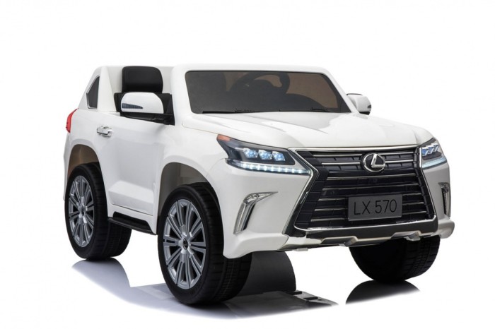 Lexus LX570 Autko 2-osobowe dla dzieci Biały + Pilot + Koła EVA + Radio MP3 + LED-17 6984 