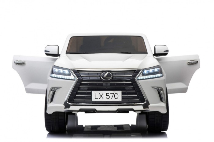 Lexus LX570 Autko 2-osobowe dla dzieci Biały + Pilot + Koła EVA + Radio MP3 + LED-19 6984 
