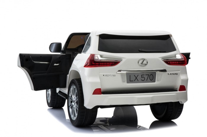 Lexus LX570 Autko 2-osobowe dla dzieci Biały + Pilot + Koła EVA + Radio MP3 + LED-21 6984 