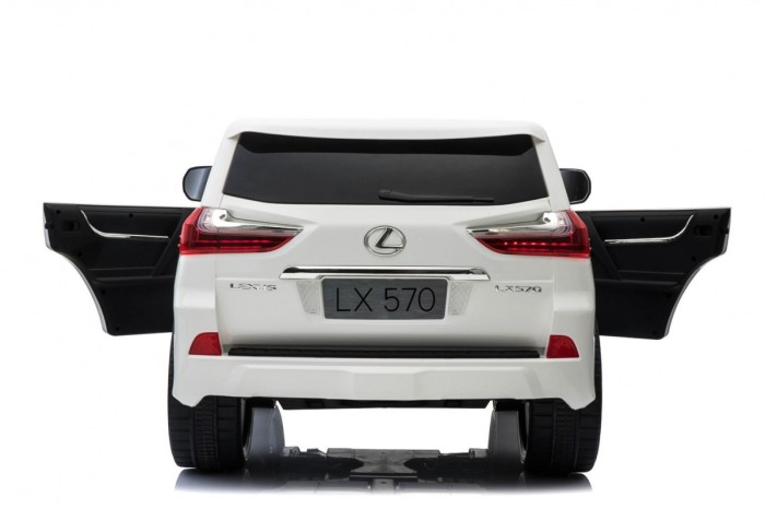 Lexus LX570 Autko 2-osobowe dla dzieci Biały + Pilot + Koła EVA + Radio MP3 + LED-22 6984 