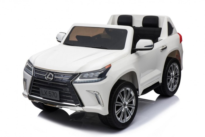 Lexus LX570 Autko 2-osobowe dla dzieci Biały + Pilot + Koła EVA + Radio MP3 + LED-23 6984 