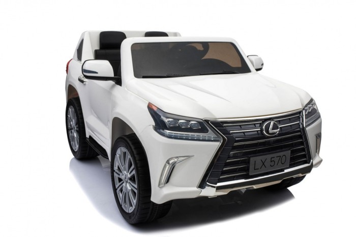 Lexus LX570 Autko 2-osobowe dla dzieci Biały + Pilot + Koła EVA + Radio MP3 + LED-24 6984 