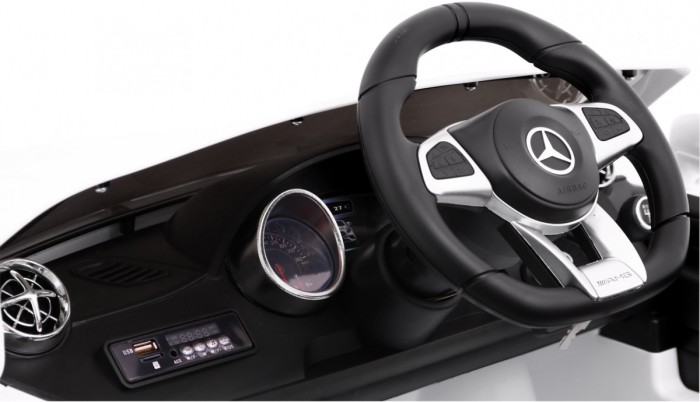 Mercedes AMG SL65 dla dzieci Biały + Pilot + Bagażnik + Regulacja siedzenia + MP3 LED + Wolny Start-8 7003 
