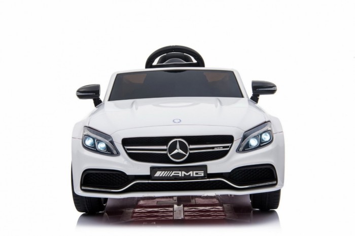 Mercedes Benz C63 AMG dla dzieci Biały + Pilot + 5-pkt pasy + EVA + Bagażnik + MP3 LED-13 7015 