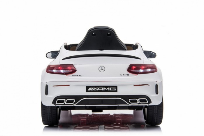 Mercedes Benz C63 AMG dla dzieci Biały + Pilot + 5-pkt pasy + EVA + Bagażnik + MP3 LED-15 7015 