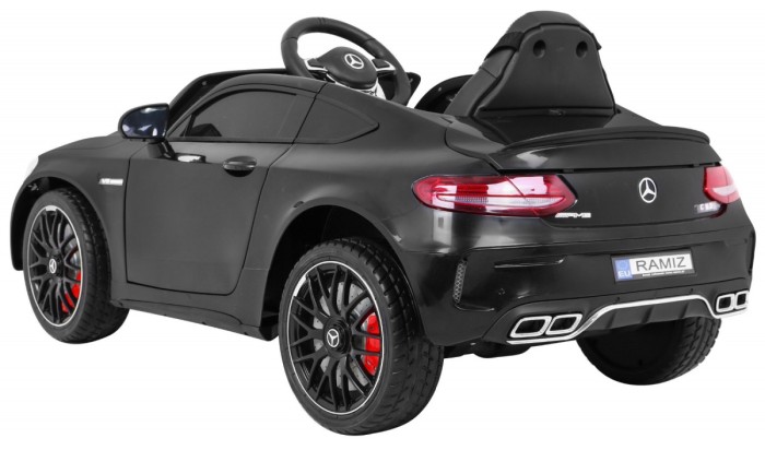 Mercedes Benz C63 AMG dla dzieci Czarny + Pilot + 5-pkt pasy + EVA + Bagażnik + MP3 LED-5 7016 