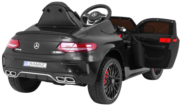 Mercedes Benz C63 AMG dla dzieci Czarny + Pilot + 5-pkt pasy + EVA + Bagażnik + MP3 LED-8 7016 