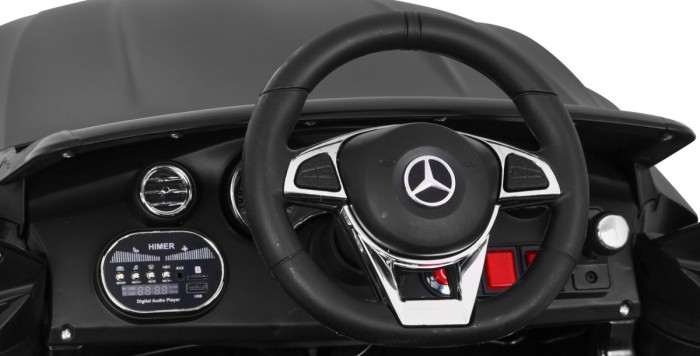 Mercedes Benz C63 AMG dla dzieci Czarny + Pilot + 5-pkt pasy + EVA + Bagażnik + MP3 LED-10 7016 