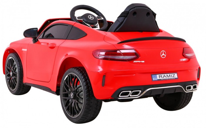 Mercedes Benz C63 AMG dla dzieci Czerwony + Pilot + 5-pkt pasy + EVA + Bagażnik + MP3 LED-5 7017 