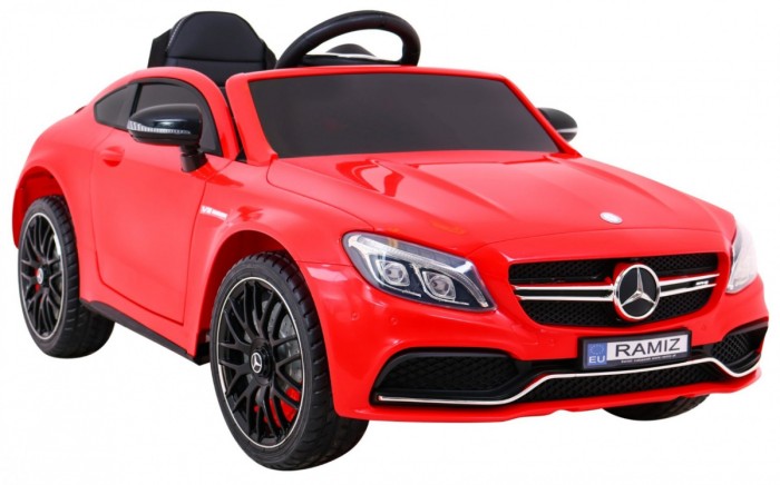 Mercedes Benz C63 AMG dla dzieci Czerwony + Pilot + 5-pkt pasy + EVA + Bagażnik + MP3 LED-11 7017 