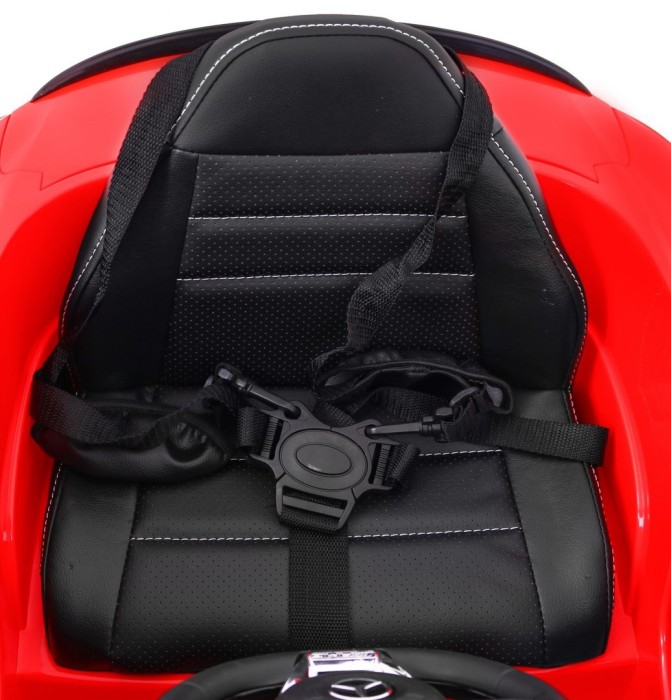 Mercedes Benz C63 AMG dla dzieci Czerwony + Pilot + 5-pkt pasy + EVA + Bagażnik + MP3 LED-12 7017 