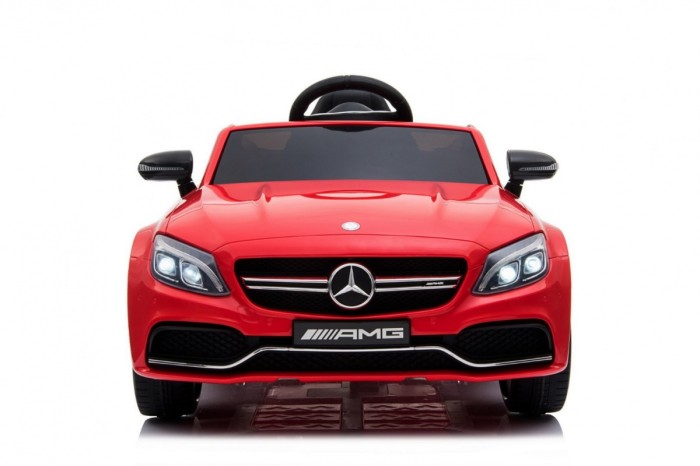 Mercedes Benz C63 AMG dla dzieci Czerwony + Pilot + 5-pkt pasy + EVA + Bagażnik + MP3 LED-13 7017 