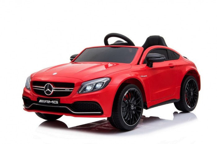 Mercedes Benz C63 AMG dla dzieci Czerwony + Pilot + 5-pkt pasy + EVA + Bagażnik + MP3 LED-16 7017 