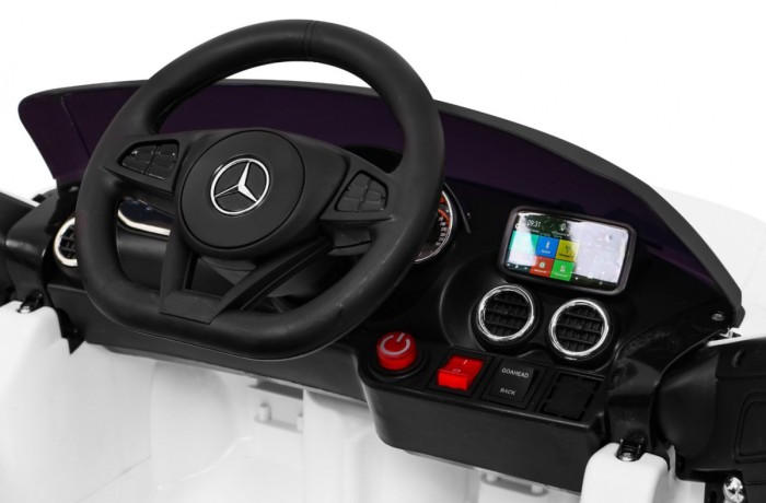 Mercedes Benz GT na akumulator dla dzieci Biały + Pilot + Wolny Start + MP3 LED-8 7028 